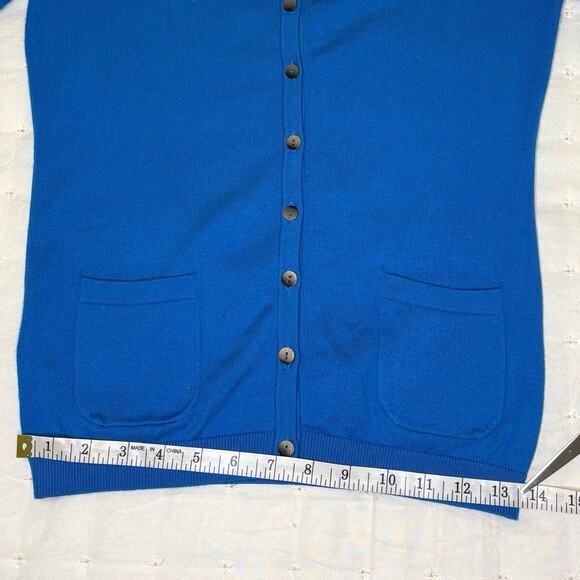 Boden Cardigan Sweater Women's 4 Royal Blue Cotton Classic - Picture 10 of 14